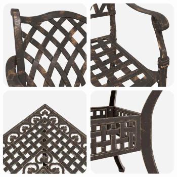 5-teiliges Garten-Esszimmer-Set aus Gussaluminium