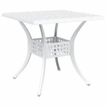5-teiliges Garten-Esszimmer-Set aus weißem Guss-Aluminium
