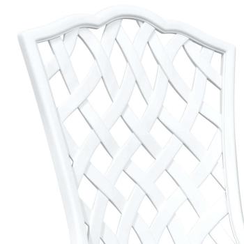 3-teilige Garten-Bistro-Sitzgarnitur aus weißem Guss-Aluminium