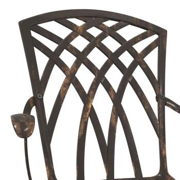 3-teiliges Garten-Bistro-Set aus bronzefarbenem Gussaluminium