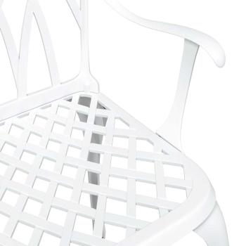 3-teiliges Gartenbistro-Set aus weißem Gussaluminium