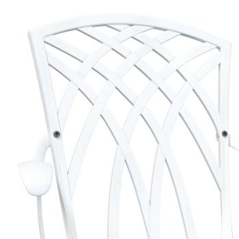 3-teiliges Gartenbistro-Set aus weißem Gussaluminium