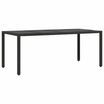 7-teiliges Garten-Dining-Set mit Kissen Schwarz Poly Rattan