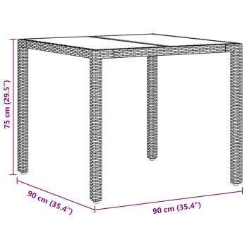 3-teiliges Garten-Esszimmer-Set mit Kissen Braun Poly Rattan