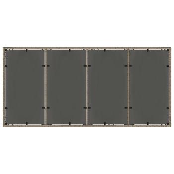 9-teiliges Gartentischset mit Kissen Grau Poly Rattan