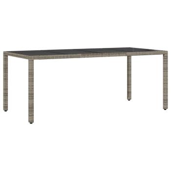 9-teiliges Gartentischset mit Kissen Grau Poly Rattan