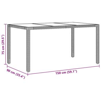 7-teiliges Garten-Dining-Set mit Kissen Beige Poly Rattan