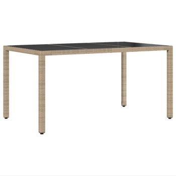 7-teiliges Garten-Esszimmer-Set mit Kissen Beige Poly Rattan