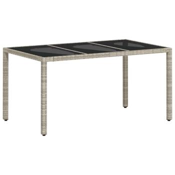 5-Teiliges Garten Essset mit Kissen Hellgrau Poly Rattan