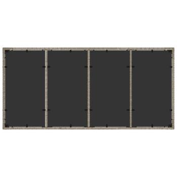 9-teiliges Gartentischset Hellgrau Poly Rattan