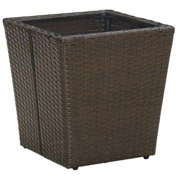 3-teiliges Garten Bistro Set mit Kissen Braun Poly Rattan