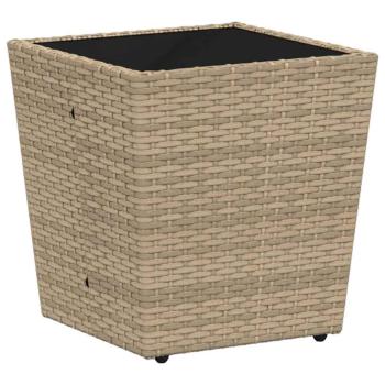 3-teiliges Garten Bistro Set mit Kissen Beige Poly Rattan