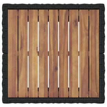 3-teiliges Garten Bistro Set mit Kissen Schwarz Poly-Rattan