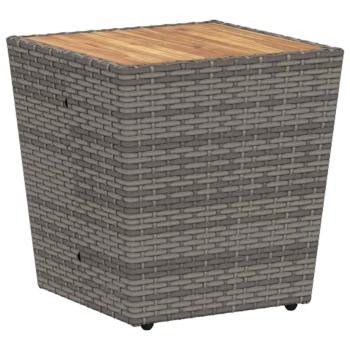 3-teiliges Garten Bistro Set mit Kissen Grau Poly Rattan