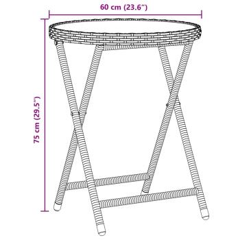 3-teiliges Bistro-Set für den Garten mit Kissen aus braunem Poly-Rattan