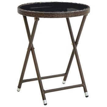 3-teiliges Bistro-Set für den Garten mit Kissen aus braunem Poly-Rattan