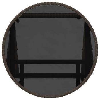 3-teiliges Bistro-Set für den Garten mit Kissen aus braunem Poly-Rattan
