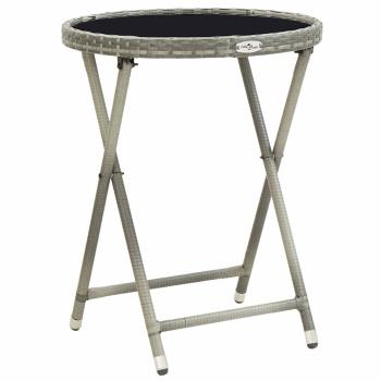 3-teiliges Garten Bistro Set mit Kissen Grau Poly Rattan