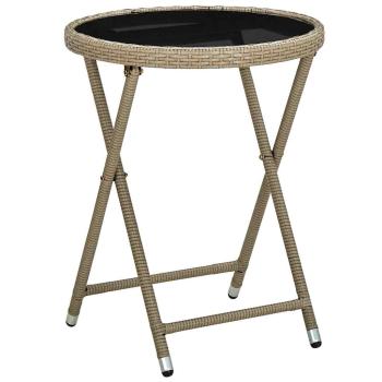 3-teiliges Garten Bistro Set mit Kissen Beige Poly Rattan