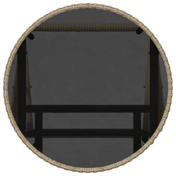 3-teiliges Garten-Bistro-Set mit Kissen Beige Poly-Rattan