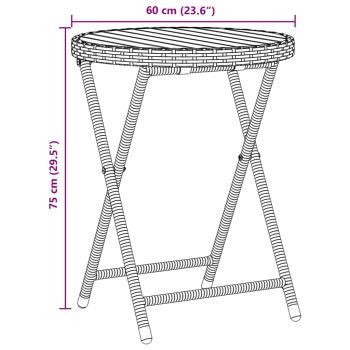3-teiliges Garten Bistro Set mit Kissen Grau Poly Rattan
