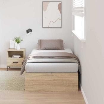 Aufbewahrungsbettgestell Sonoma-Eiche 80 x 200 cm Holzwerkstoff