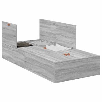 Stauraum Bettgestell Grau Sonoma 90x200 cm