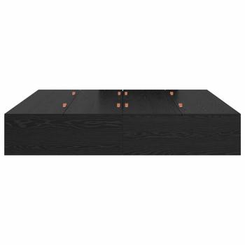 Stauraum Bettgestell Schwarz Eiche 200x200 cm