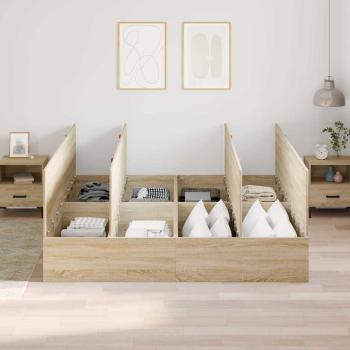 Stauraum-Bettgestell Sonoma Eiche 200x200 cm