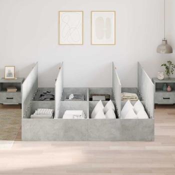 Stauraum-Bettenrahmen Beton Grau 200x200 cm