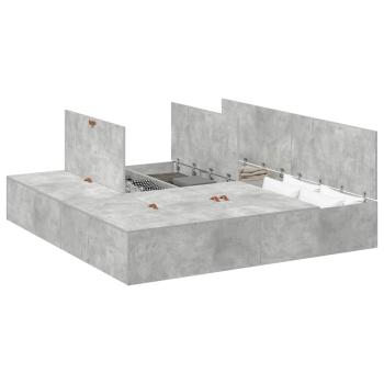 Stauraum-Bettenrahmen Beton Grau 200x200 cm