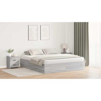 Stauraumbett Grau Sonoma 200x200 cm
