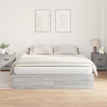 Stauraumbett Grau Sonoma 200x200 cm