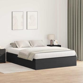 ARDEBO.de - Stauraumbettgestell Schwarz Eiche 150x200 cm
