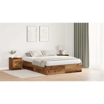 Bettgestell mit Stauraum Altes Holz 150x200 cm