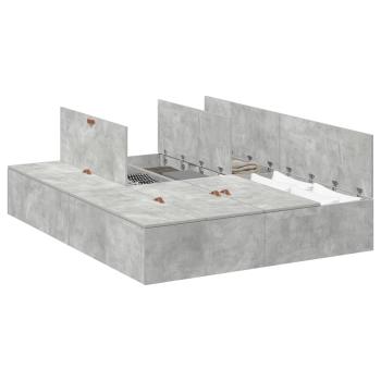 Speicherbettgestell Beton Grau 160x200 cm