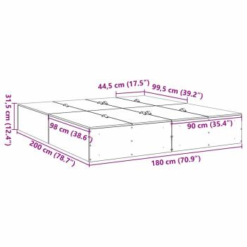 Stauraum Bettgestell Beton Grau 180x200 cm