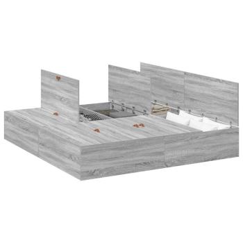 Stauraum-Bettgestell Grau Sonoma 180x200 cm