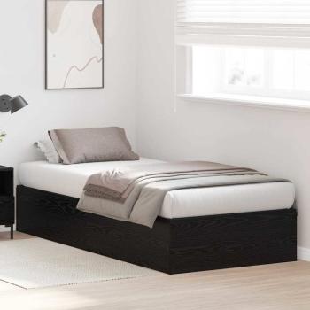 Stauraum Bettgestell Schwarz Eiche 90x190 cm