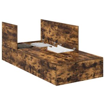 Stauraum Bettgestell Rauch Eiche 90x190 cm