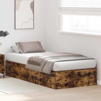 Stauraum Bettgestell Rauch Eiche 90x190 cm