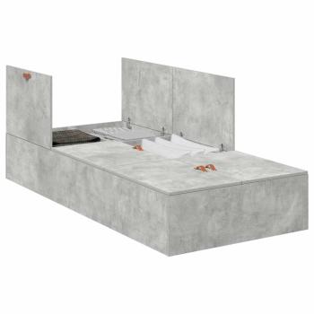 Bettgestell Beton grau Holzwerkstoff Robust