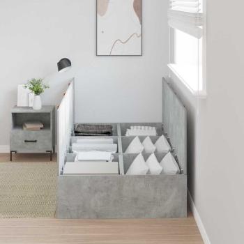 Bettgestell Beton grau Holzwerkstoff Robust