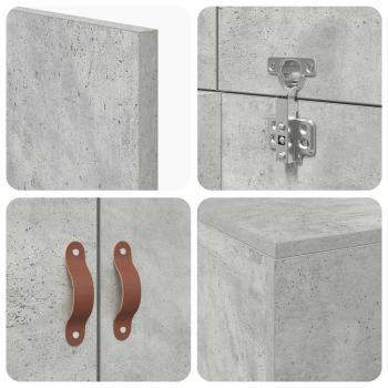 Bettgestell Beton grau Holzwerkstoff Robust