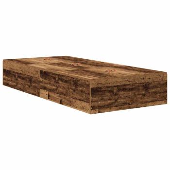 Bett mit Stauraum Altes Holz Massivholz Schlicht