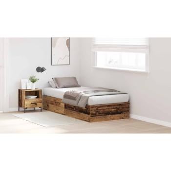 Bett mit Stauraum Altes Holz Massivholz Schlicht