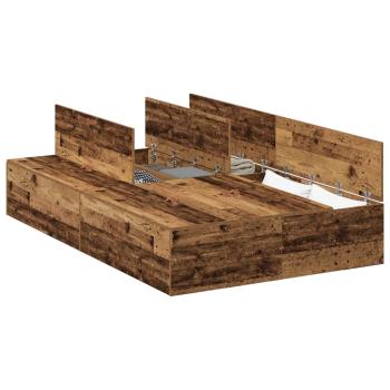 Stauraum-Bettgestell Altes Holz 120x190 cm