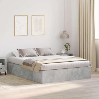 Bettgestell mit Stauraum Beton Grau 140x190 cm