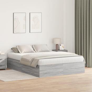 Stauraumbett Grau Sonoma 140x190 cm