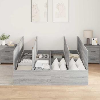Stauraum Bettgestell Grau Sonoma 135x190 cm